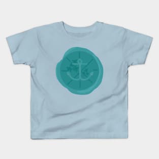 Wax Seal with Anchor and Orchids Kids T-Shirt